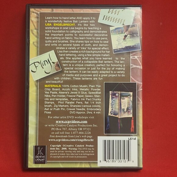 Hand Lettering on Fabric Bali Lantern Workshop Lisa Engelbrecht 2008 - Picture 2 of 6